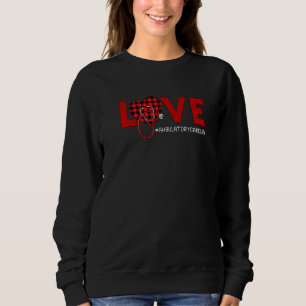 Ambulatory Care Nurse Kariert Red Liebe Heart Stet Sweatshirt