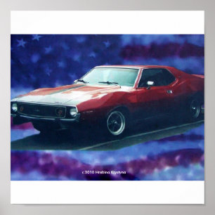 AMC JAVELIN AMX 1974 AUF LEINWAND POSTER