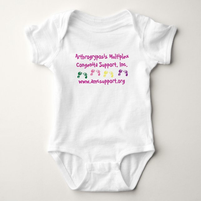 AMCSI rosa Buchstabe Onsie Baby Strampler (Vorderseite)