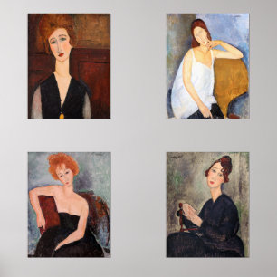 Amedeo Modigliani - Auswahl der Meisterwerke Bilderwand Sets