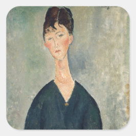 Amedeo Modigliani - Cafe Sängerin Quadratischer Aufkleber