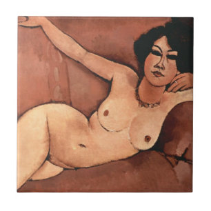Amedeo Modigliani Frau auf einem Sofa Fliese