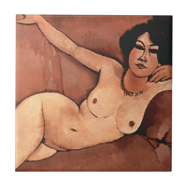 Amedeo Modigliani Frau auf einem Sofa Fliese (Vorderseite)