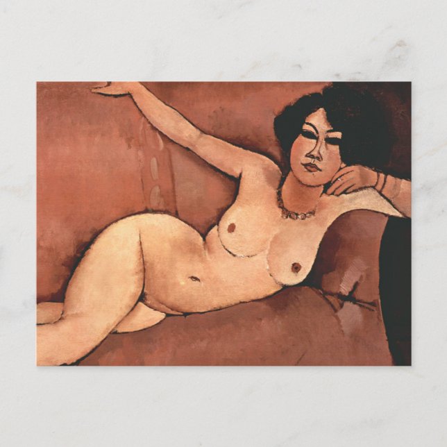 Amedeo Modigliani Frau auf einem Sofa Postkarte (Vorderseite)