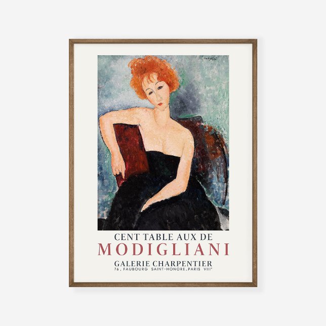 Amedeo Modigliani Frau mit Ausstellung zur Kunst i Poster (Von Creator hochgeladen)