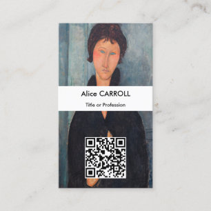 Amedeo Modigliani - Frau mit blauem Auge - QR-Code Visitenkarte