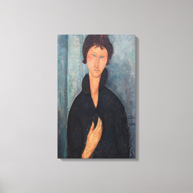Amedeo Modigliani - Frau mit blauen Augen Leinwanddruck (Vorderseite)