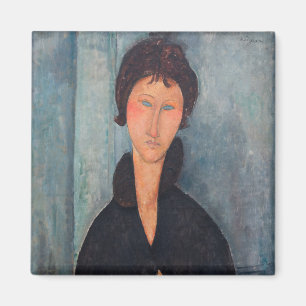 Amedeo Modigliani - Frau mit blauen Augen Magnet