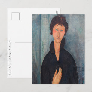 Amedeo Modigliani - Frau mit blauen Augen Postkarte
