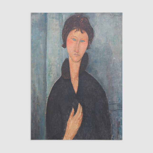 Amedeo Modigliani - Frau mit blauen Augen Seidenpapier (Von Creator hochgeladen)