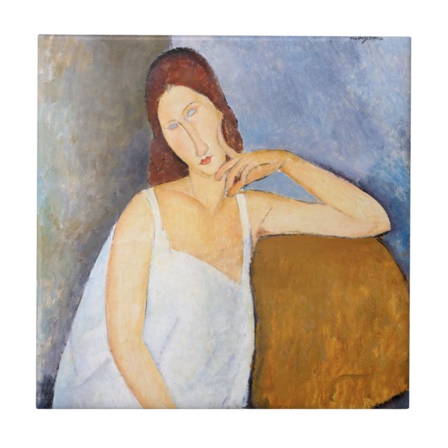 Amedeo Modigliani - Jeanne Hebuterne Fliese (Vorderseite)