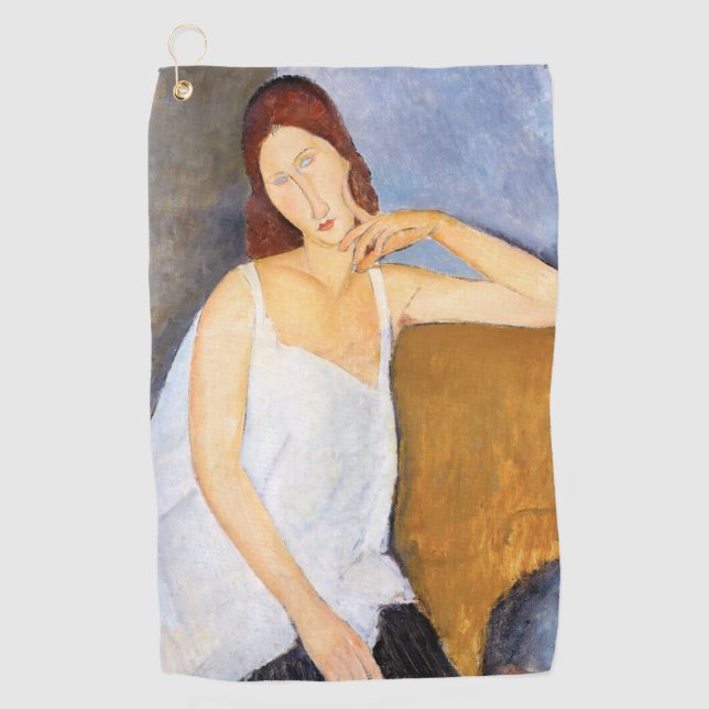 Amedeo Modigliani - Jeanne Hebuterne Golfhandtuch (Vorderseite)