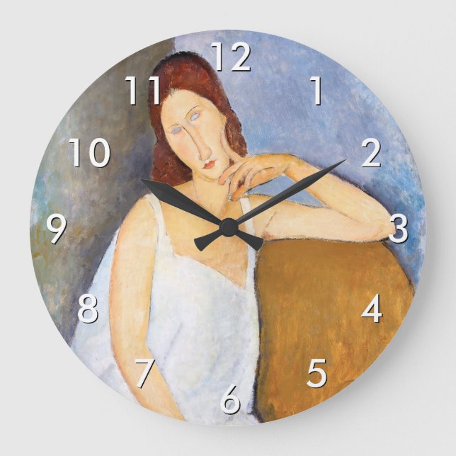 Amedeo Modigliani - Jeanne Hebuterne Große Wanduhr (Vorderseite)