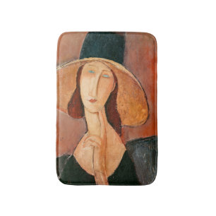 Amedeo Modigliani - Jeanne Hebuterne in Large Hat Badematte