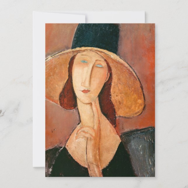 Amedeo Modigliani - Jeanne Hebuterne in Large Hat Dankeskarte (Vorderseite)