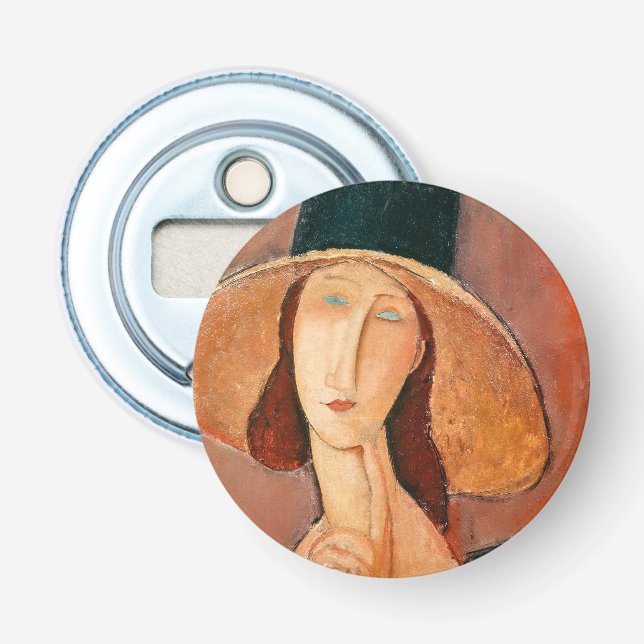 Amedeo Modigliani - Jeanne Hebuterne in Large Hat Flaschenöffner (Vorderseite)