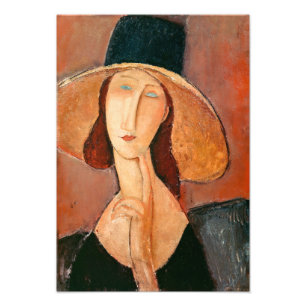 Amedeo Modigliani - Jeanne Hebuterne in Large Hat Fotodruck