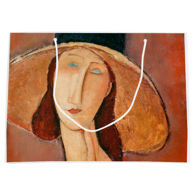 Amedeo Modigliani - Jeanne Hebuterne in Large Hat Große Geschenktüte (Vorderseite)