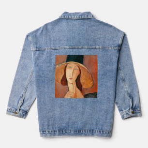 Amedeo Modigliani - Jeanne Hebuterne in Large Hat Jeansjacke