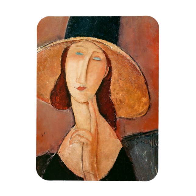 Amedeo Modigliani - Jeanne Hebuterne in Large Hat Magnet (Vertikal)