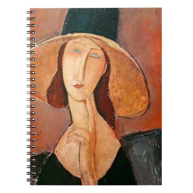 Amedeo Modigliani - Jeanne Hebuterne in Large Hat Notizblock (Vorderseite)