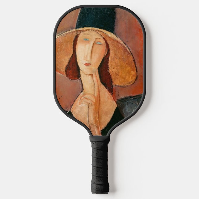Amedeo Modigliani - Jeanne Hebuterne in Large Hat Pickleball Schläger (Vorderseite)
