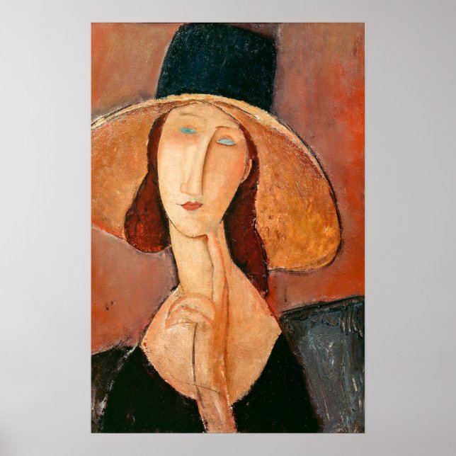 Amedeo Modigliani - Jeanne Hebuterne in Large Hat Poster (Vorne)