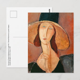 Amedeo Modigliani - Jeanne Hebuterne in Large Hat Postkarte