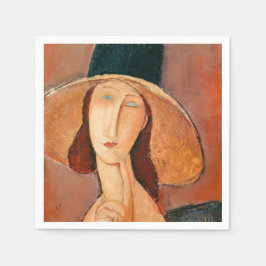 Amedeo Modigliani - Jeanne Hebuterne in Large Hat Serviette