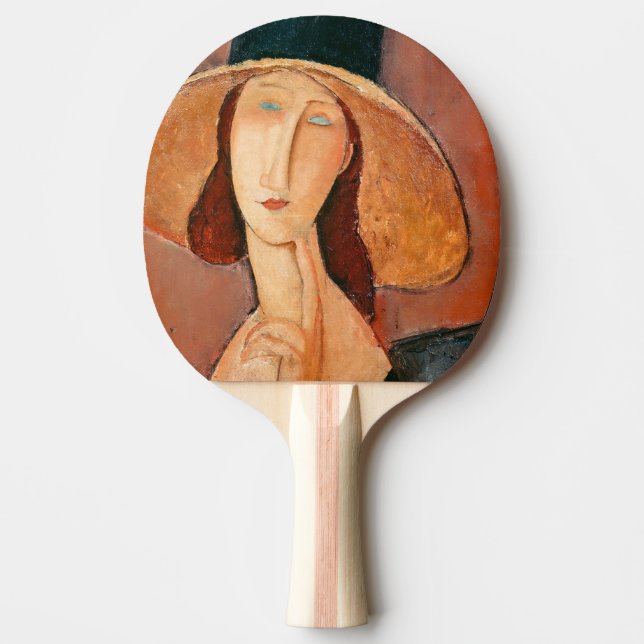Amedeo Modigliani - Jeanne Hebuterne in Large Hat Tischtennis Schläger (Vorderseite)
