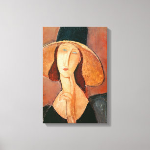 Amedeo Modigliani - Jeanne Hebuterne mit großem Hu Leinwanddruck