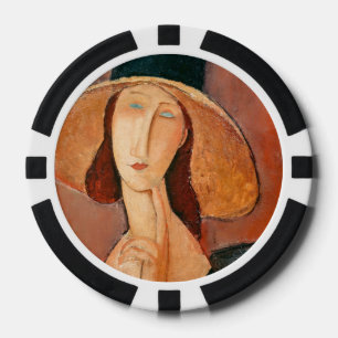 Amedeo Modigliani - Jeanne Hebuterne mit großem Hu Pokerchips