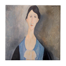 Amedeo Modigliani - Junge Frau in blau Fliese
