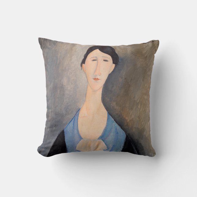 Amedeo Modigliani - Junge Frau in blau Kissen (Vorderseite)