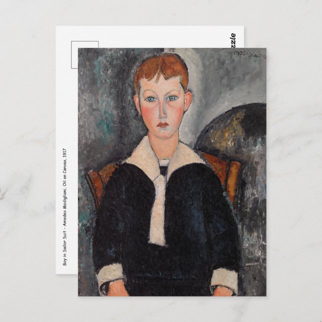 Amedeo Modigliani - Junge in Sailor Anzug Postkarte (Vorne/Hinten)