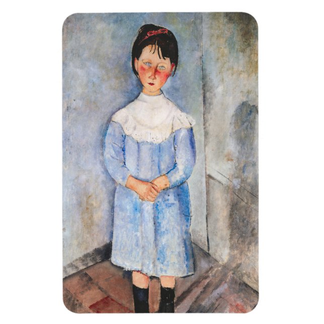Amedeo Modigliani - Kleines Mädchen in Blau Magnet (Vertikal)