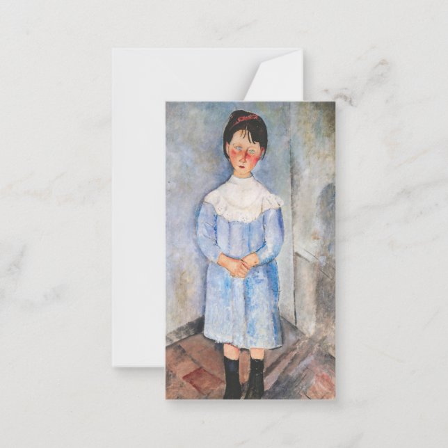 Amedeo Modigliani - Kleines Mädchen in Blau Mitteilungskarte (Vorderseite)