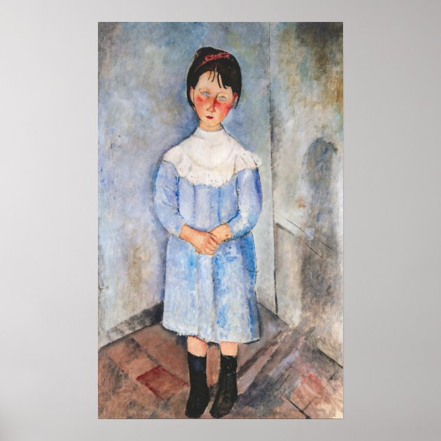 Amedeo Modigliani - Kleines Mädchen in Blau Poster (Vorne)