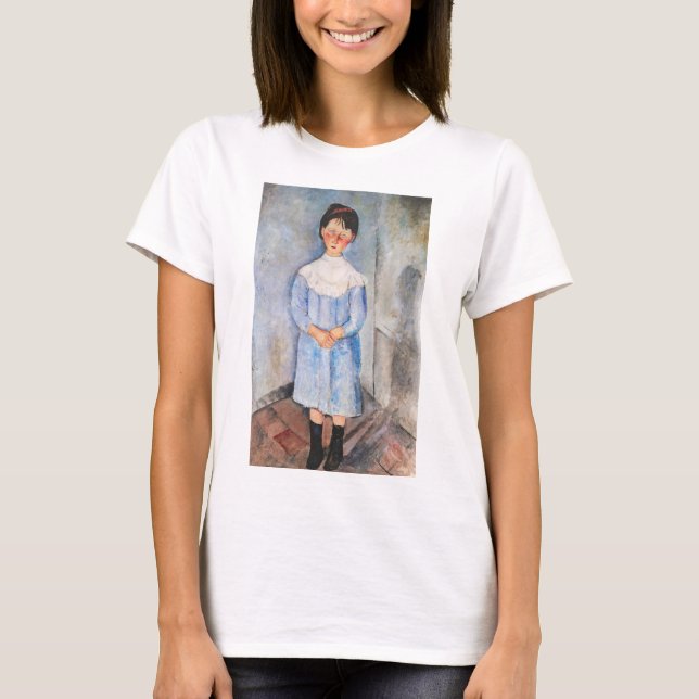 Amedeo Modigliani - Kleines Mädchen in Blau T-Shirt (Vorderseite)