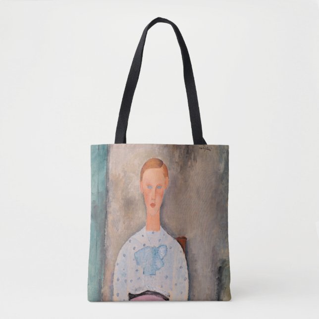 Amedeo Modigliani - Mädchen mit einer geblümten Bl (Vorderseite)