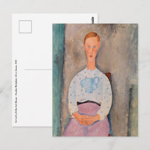 Amedeo Modigliani - Mädchen mit einer geblümten Bl Postkarte