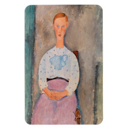 Amedeo Modigliani - Mädchen mit Polka-Dot-Bluse Magnet