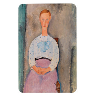 Amedeo Modigliani - Mädchen mit Polka-Dot-Bluse Magnet