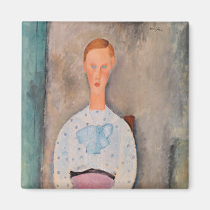 Amedeo Modigliani - Mädchen mit Polka-Dot-Bluse Magnet