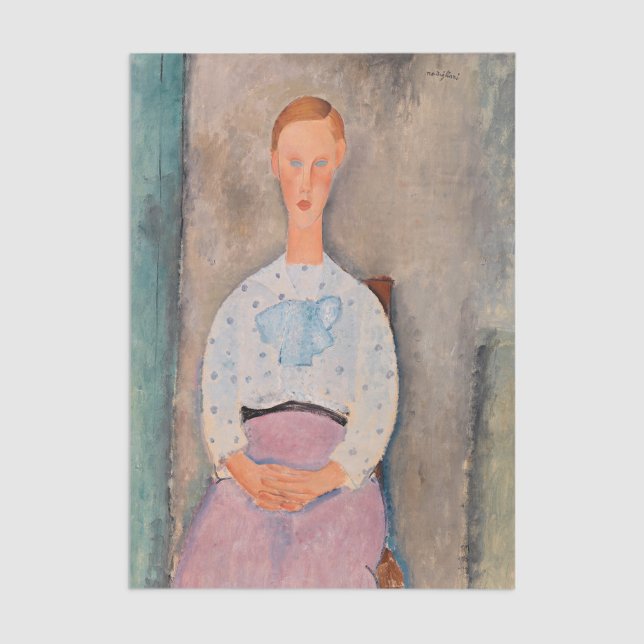 Amedeo Modigliani - Mädchen mit Polka-Dot-Bluse Seidenpapier (Von Creator hochgeladen)
