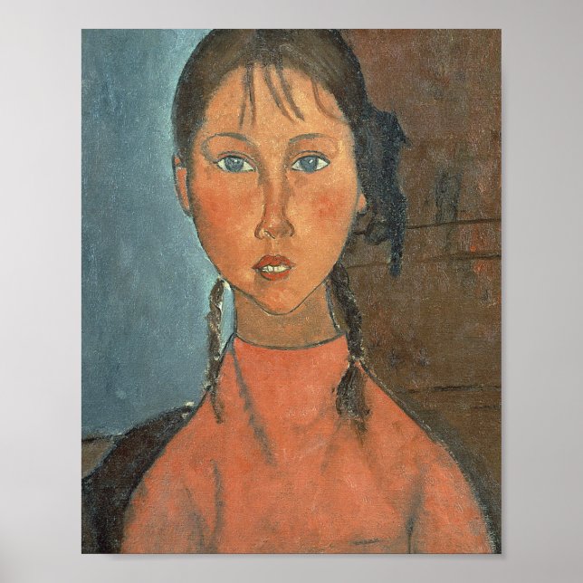 Amedeo Modigliani - Mädchen mit Schweinen Poster (Vorne)