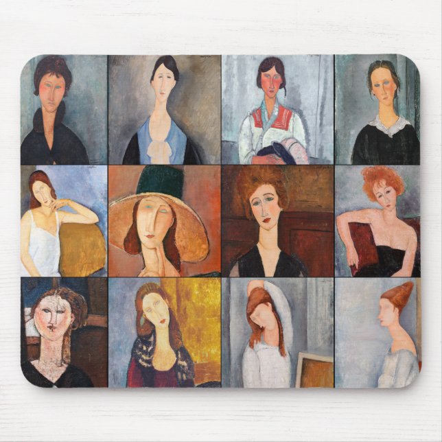 Amedeo Modigliani - Meisterwerke - Collage Mousepad (Vorne)