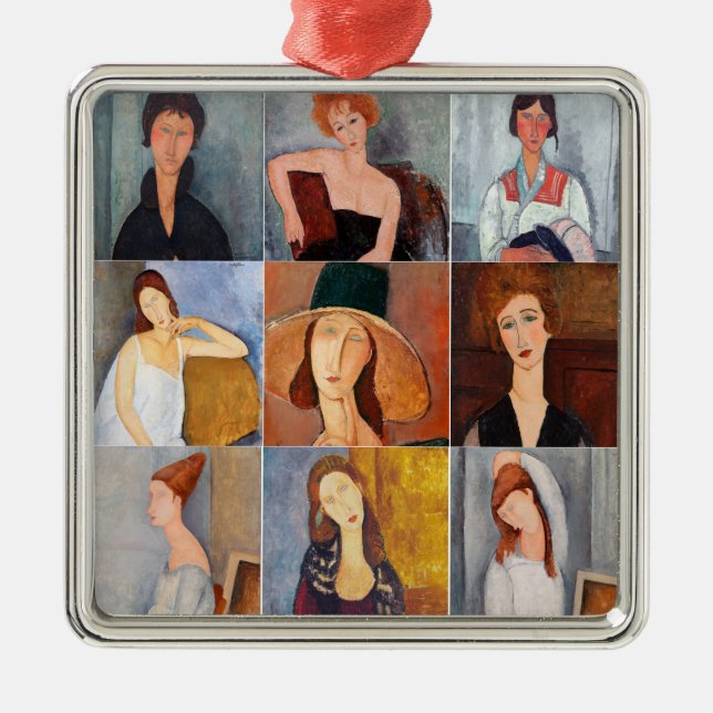 Amedeo Modigliani - Meisterwerke - Collage Ornament Aus Metall (Vorne)