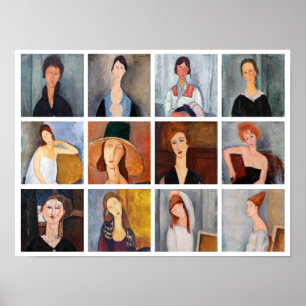 Amedeo Modigliani - Meisterwerke - Collage Poster