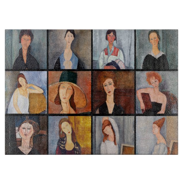 Amedeo Modigliani - Meisterwerke - Collage Schneidebrett (Vorderseite)